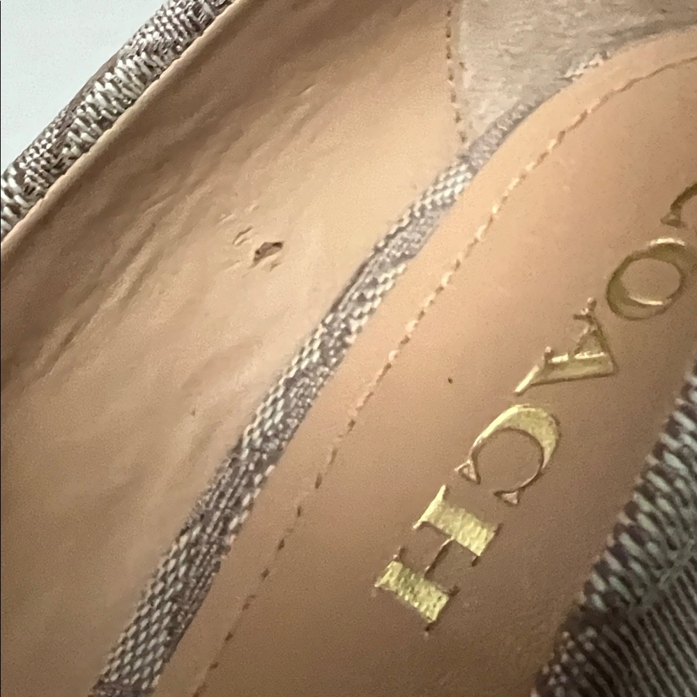 COACH Waverly Pointed Toe 3.25”Pump Designer Heels Womens Sz 9.5 Beige Monogram - Picture 13 of 14